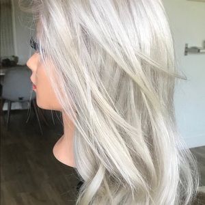 FULL LACE WIG 100% human hair platinum ash blonde